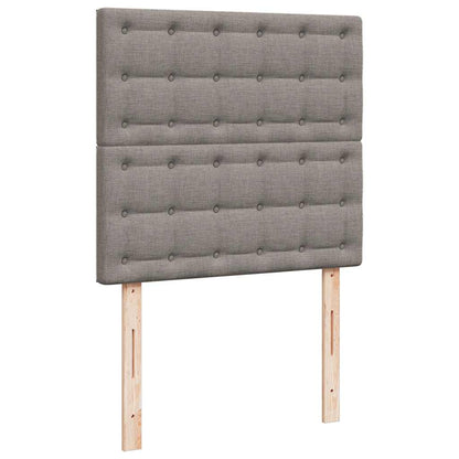 Lit ottoman avec matelas taupe 90x200 cm tissu