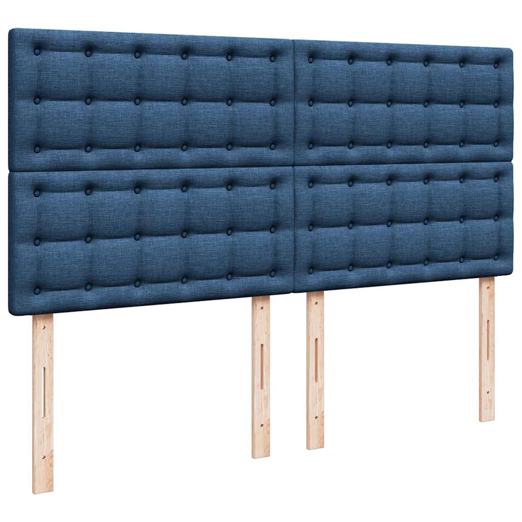 Cadre de lit ottoman avec matelas bleu 180x200 cm tissu