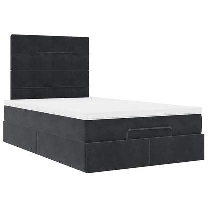 Cadre de lit ottoman avec matelas noir 120x190 cm velours