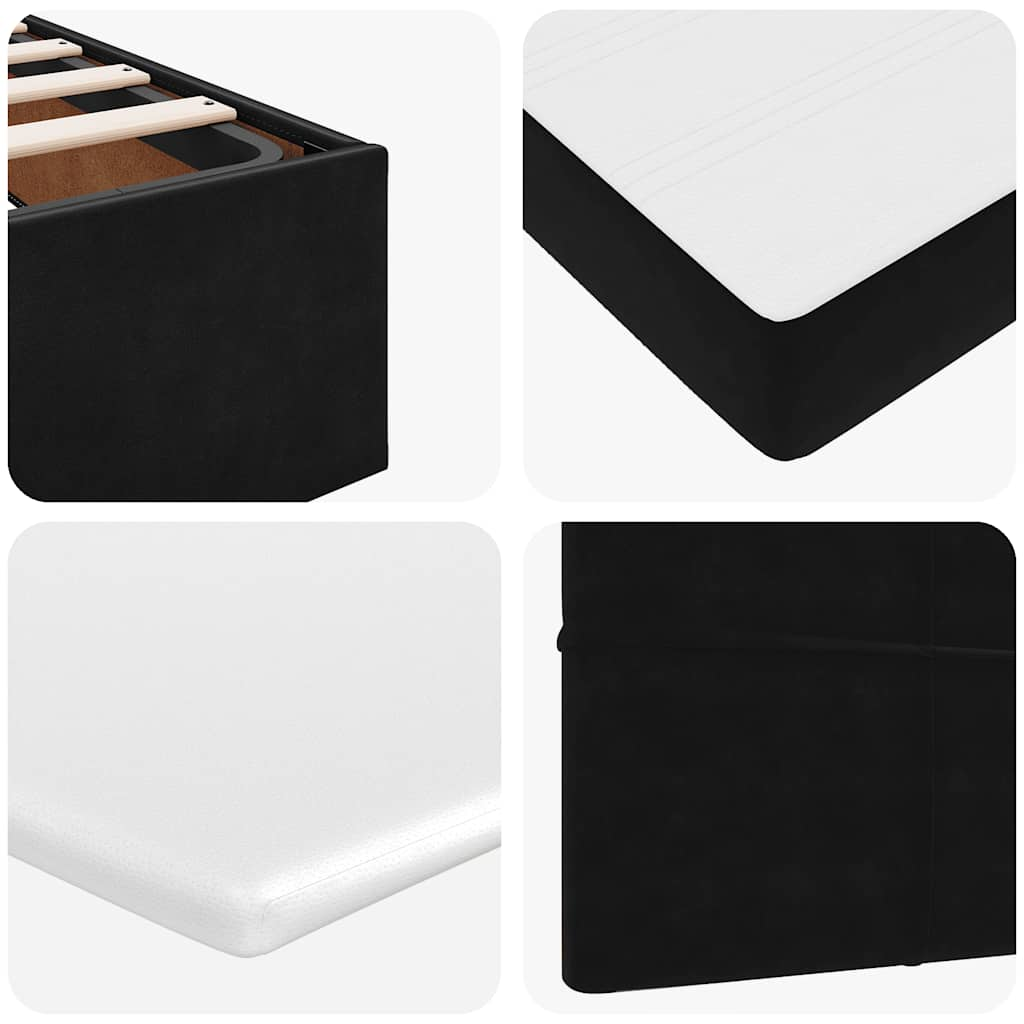 Cadre de lit ottoman avec matelas noir 120x190 cm velours