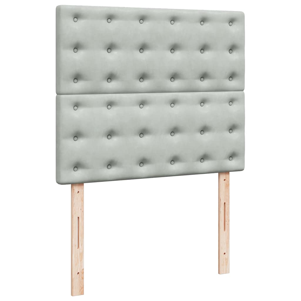 Cadre de lit ottoman avec matelas gris clair 120x190 cm velours