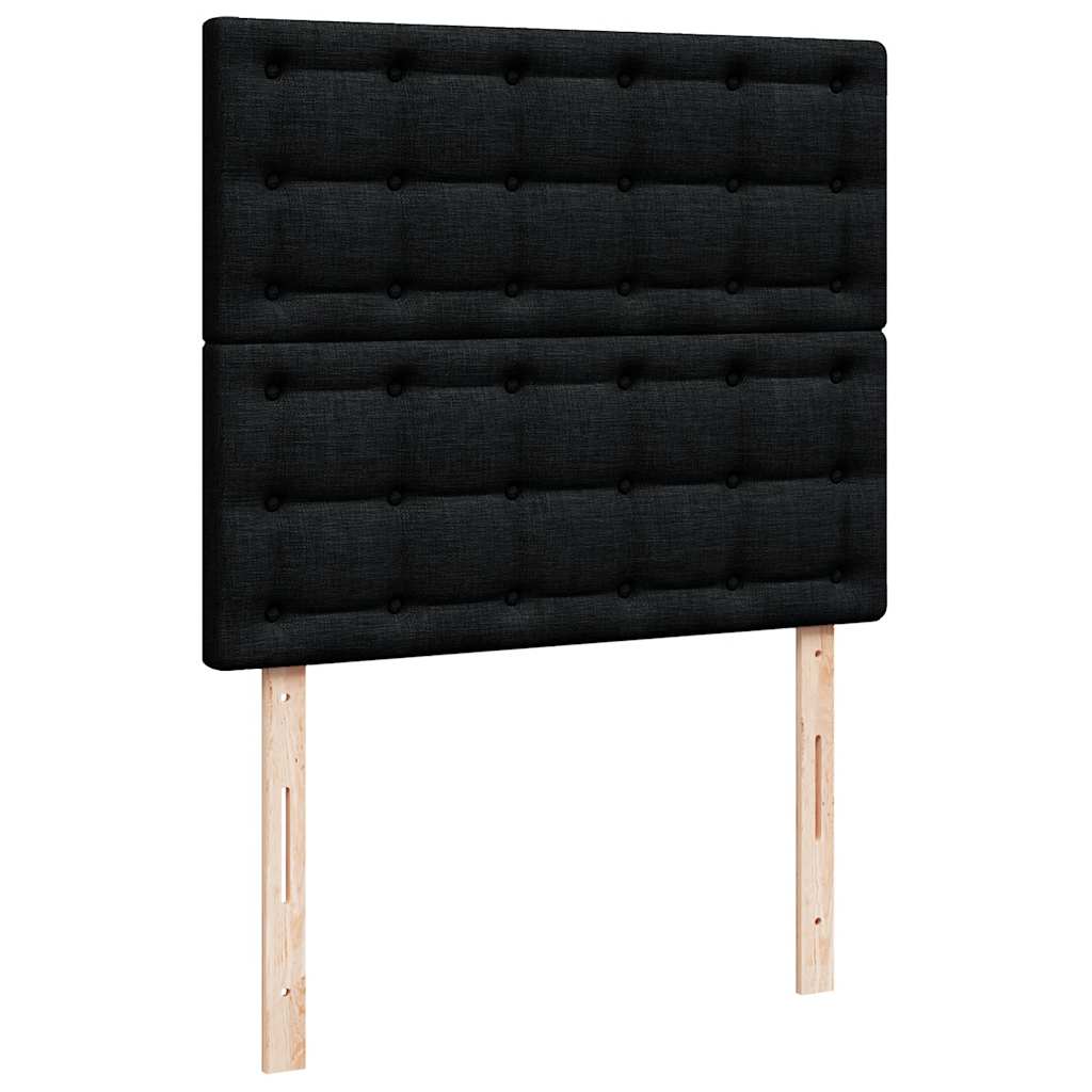 Cadre de lit ottoman avec matelas noir 120x190 cm velours