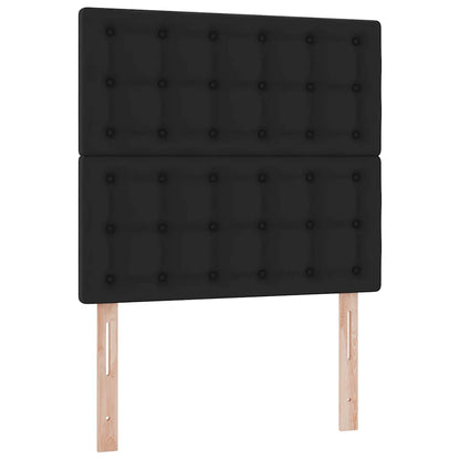 Cadre de lit ottoman avec matelas noir 80x200 cm similicuir