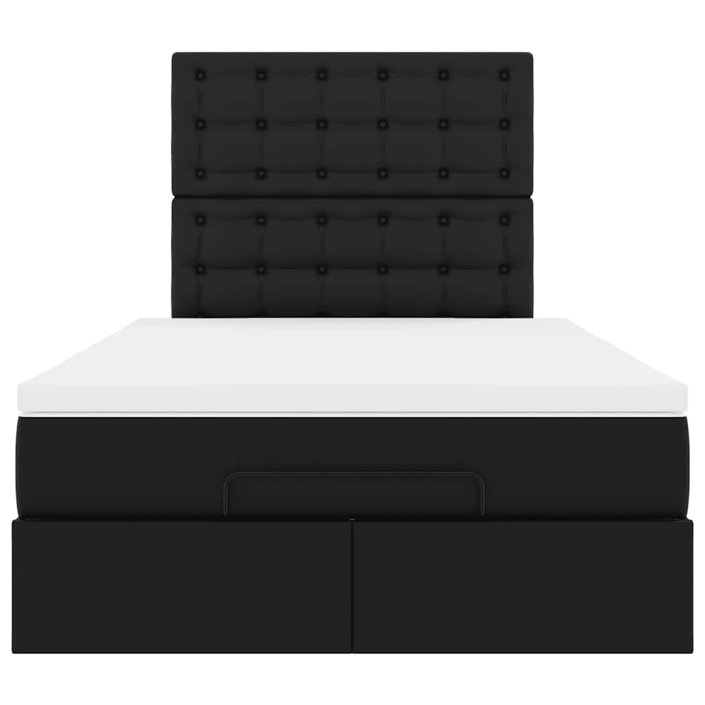 Cadre de lit ottoman avec matelas noir 120x190 cm similicuir