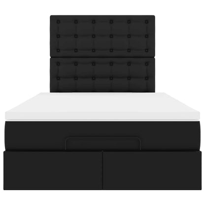 Cadre de lit ottoman avec matelas noir 120x190 cm similicuir