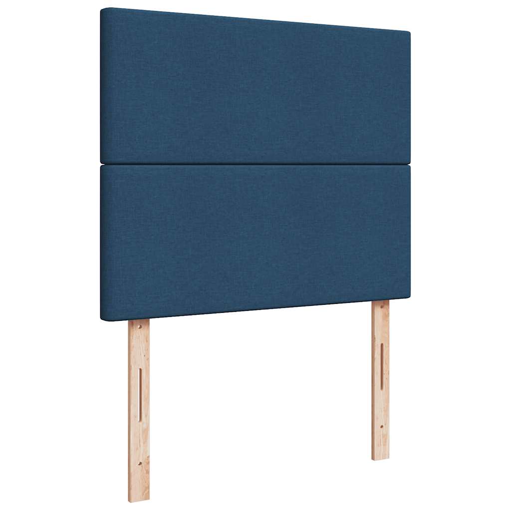 Cadre de lit ottoman avec matelas bleu 120x190 cm tissu