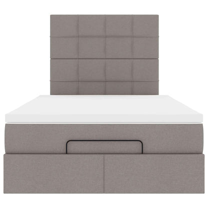 Cadre de lit ottoman avec matelas taupe 120x190 cm tissu