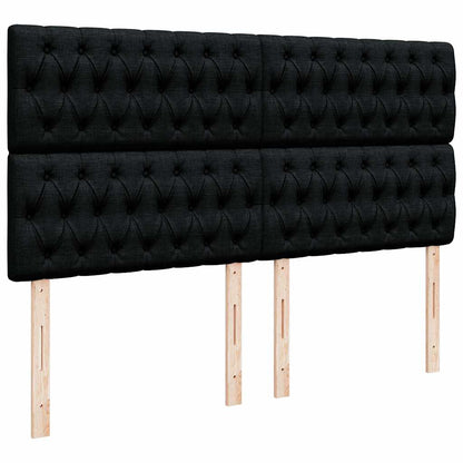 Cadre de lit ottoman avec matelas noir 180x200 cm tissu