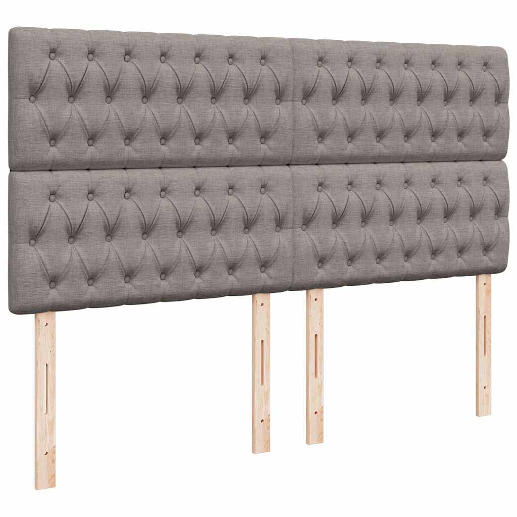 Cadre de lit ottoman avec matelas taupe 180x200 cm tissu