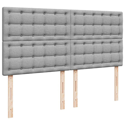 Cadre de lit ottoman et matelas gris clair 180x200 cm tissu