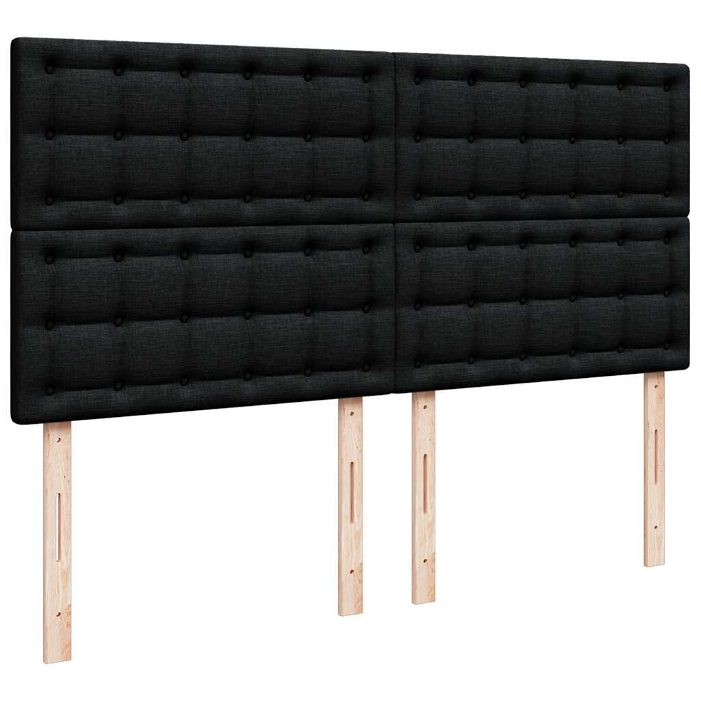 Cadre de lit ottoman avec matelas noir 180x200 cm tissu