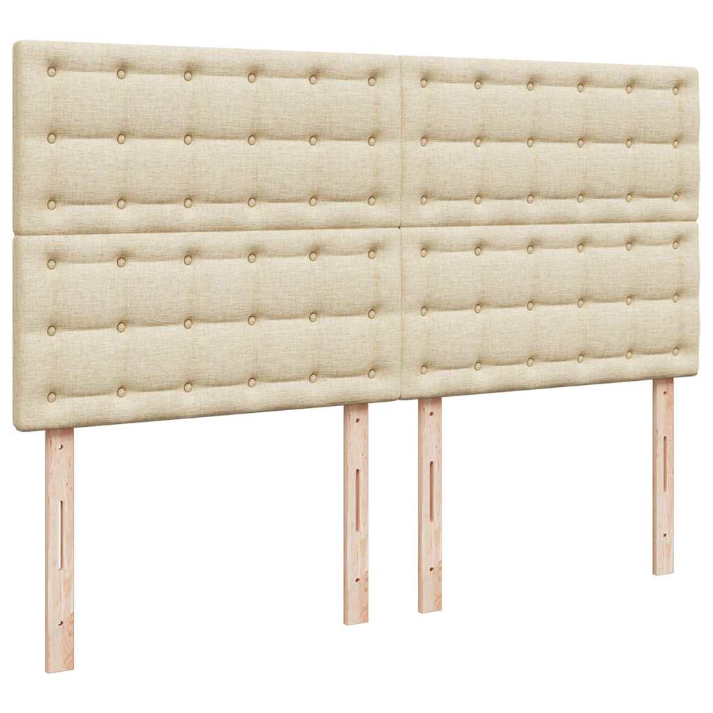 Cadre de lit ottoman avec matelas crème 180x200 cm tissu