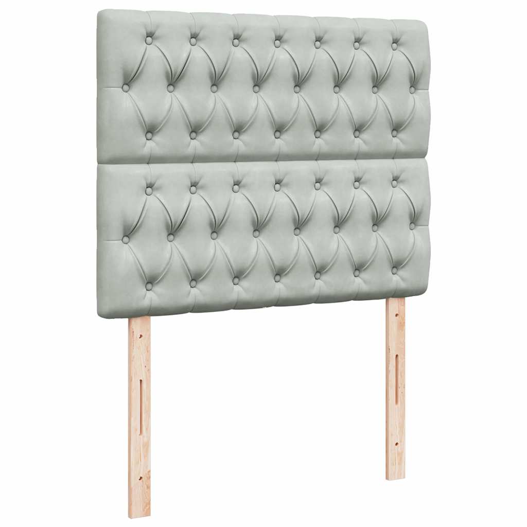 Cadre de lit ottoman avec matelas gris clair 120x190 cm velours