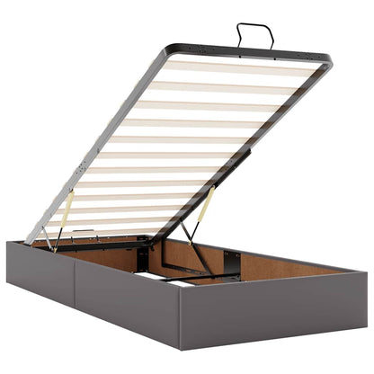 Lit ottoman avec matelas & LED Gris 180x200cm similicuir