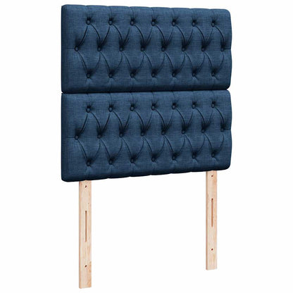 Cadre de lit ottoman avec matelas bleu 180x200 cm tissu