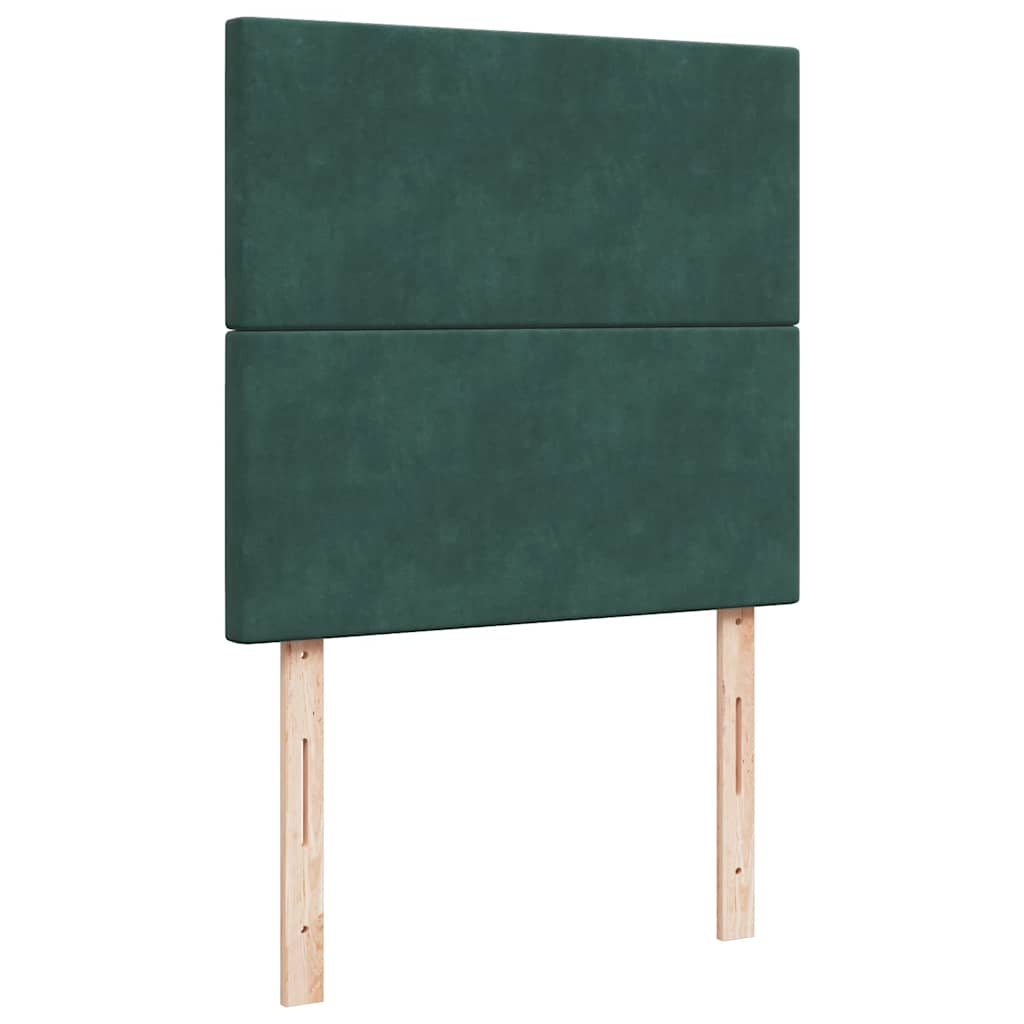 Cadre de lit ottoman avec matelas vert foncé 180x200cm velours