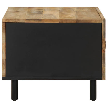 Table basse noir 80x50x40 cm bois de manguier massif brut