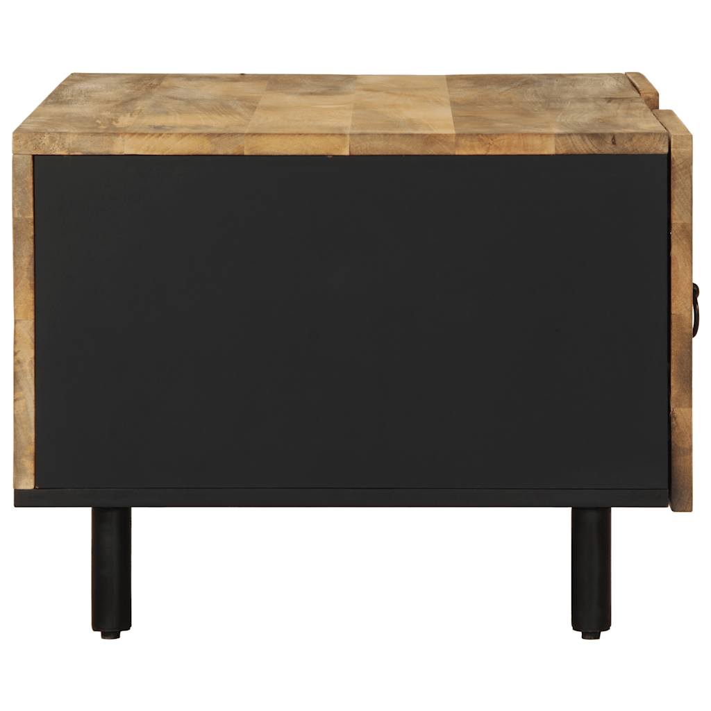 Table basse noir 100x54x40 cm bois massif de manguier brut