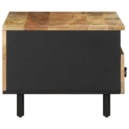 Table basse noir 80x54x40 cm bois massif de manguier brut