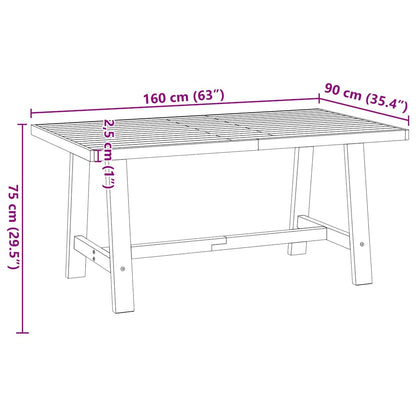 Table à manger NOAIN pieds en forme de A 160x90x75cm massif pin