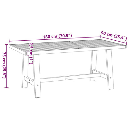 Table à manger NOAIN pieds en forme de A 180x90x75cm massif pin