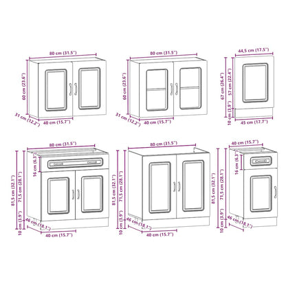 Ensemble D'armoires De Cuisine 7 Pcs Kalmar Bois D'ingénierie