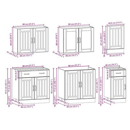 Ensemble D'armoires De Cuisine 7 Pcs Kalmar Bois D'ingénierie