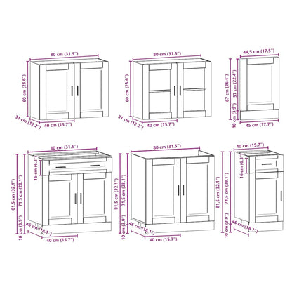 Ensemble D'armoires De Cuisine 7 Pcs Kalmar Bois D'ingénierie