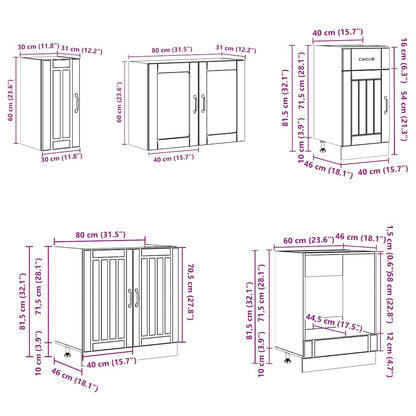 Ensemble D'armoires De Cuisine 8 Pcs Kalmar Bois D'ingénierie