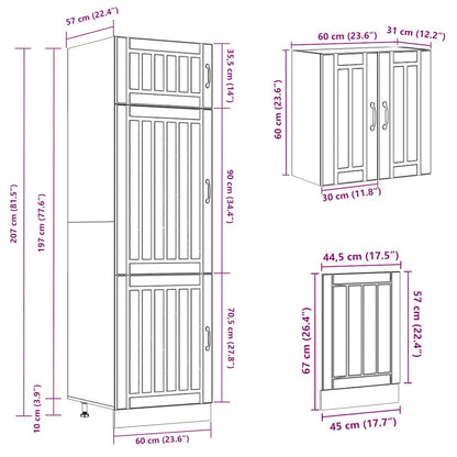 Ensemble D'armoires De Cuisine 8 Pcs Kalmar Bois D'ingénierie