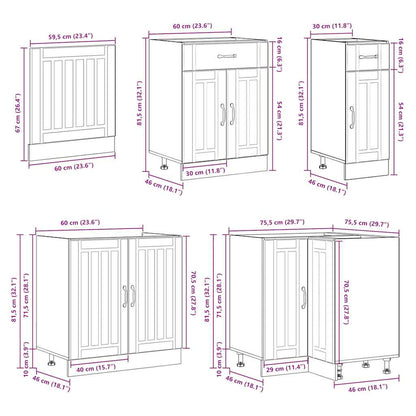 Ensemble D'armoires De Cuisine 11 Pcs Lucca Bois D'ingénierie