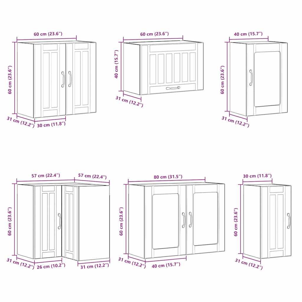 Ensemble D'armoires De Cuisine 11 Pcs Lucca Bois D'ingénierie