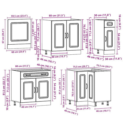 Ensemble D'armoires De Cuisine 11 Pcs Kalmar Bois D'ingénierie