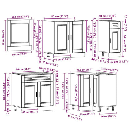 Ensemble D'armoires De Cuisine 11 Pcs Porto Bois D'ingénierie