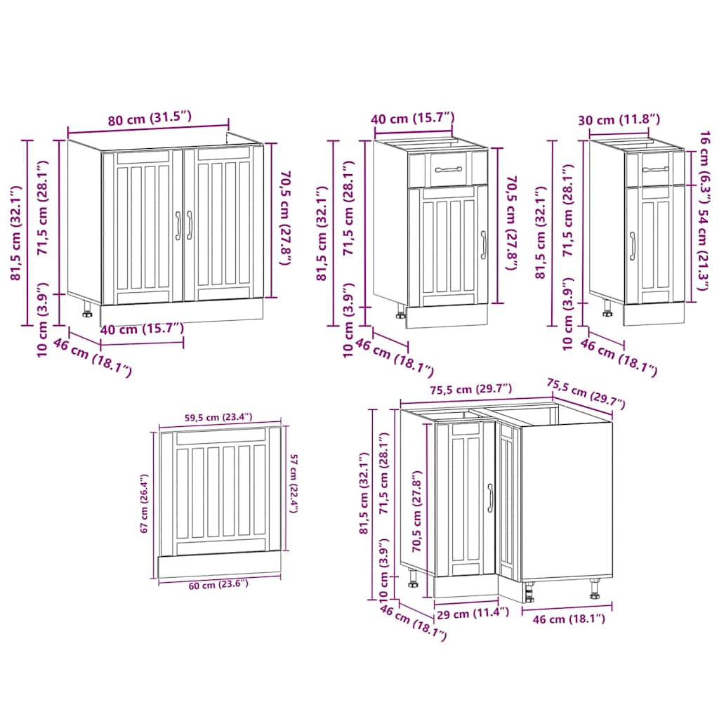 Ensemble D'armoires De Cuisine 11 Pcs Bois D'ingénierie Chêne Sonoma