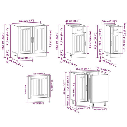 Ensemble D'armoires De Cuisine 11 Pcs Bois D'ingénierie Chêne Sonoma