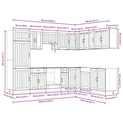 Ensemble D'armoires De Cuisine 14 Pcs Lucca Bois D'ingénierie