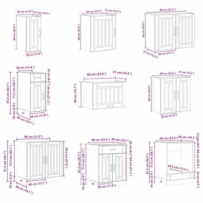 Ensemble D'armoires De Cuisine 14 Pcs Lucca Bois D'ingénierie