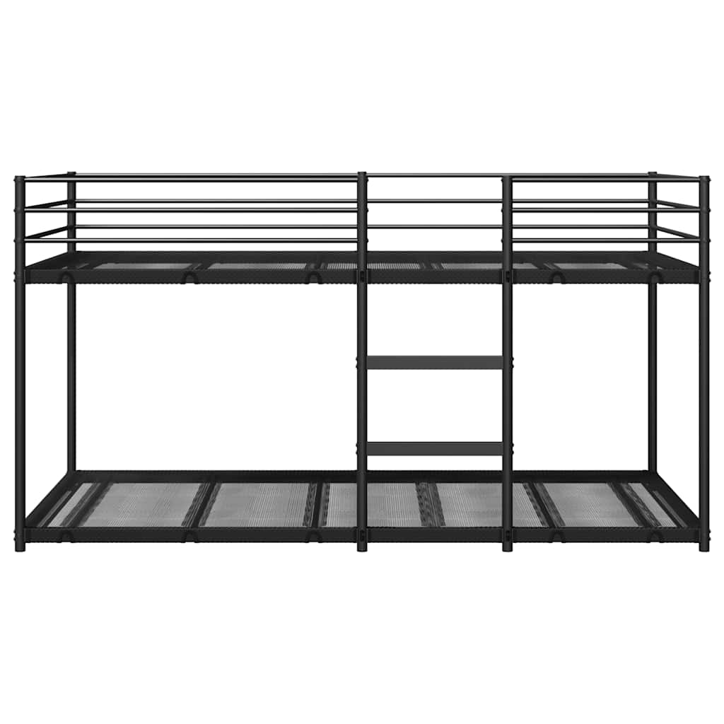 Lit superposé sans matelas noir 75x190 cm acier