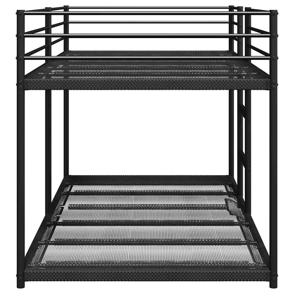 Lit superposé sans matelas noir 75x190 cm acier