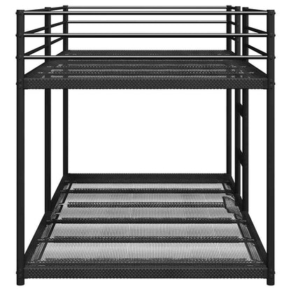 Lit superposé sans matelas noir 90x190 cm acier