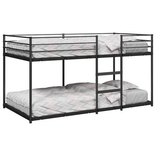 Lit superposé sans matelas noir 90x190 cm acier