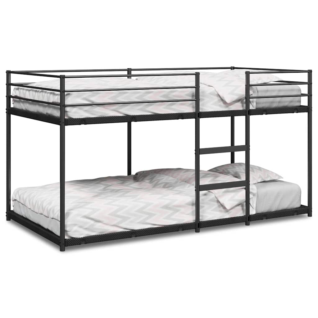 Lit superposé sans matelas noir 90x200 cm acier