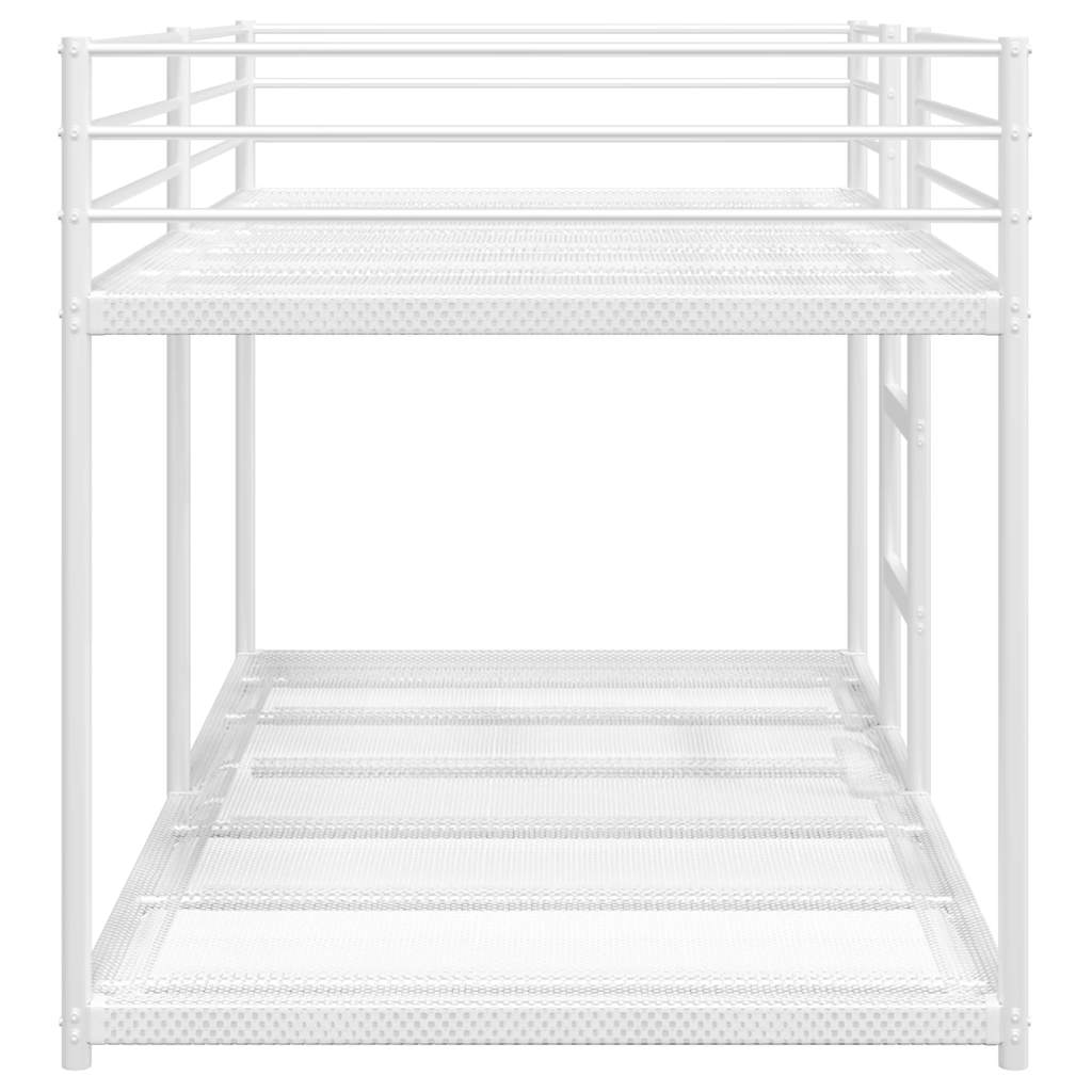 Lit superposé sans matelas blanc 75x190 cm acier