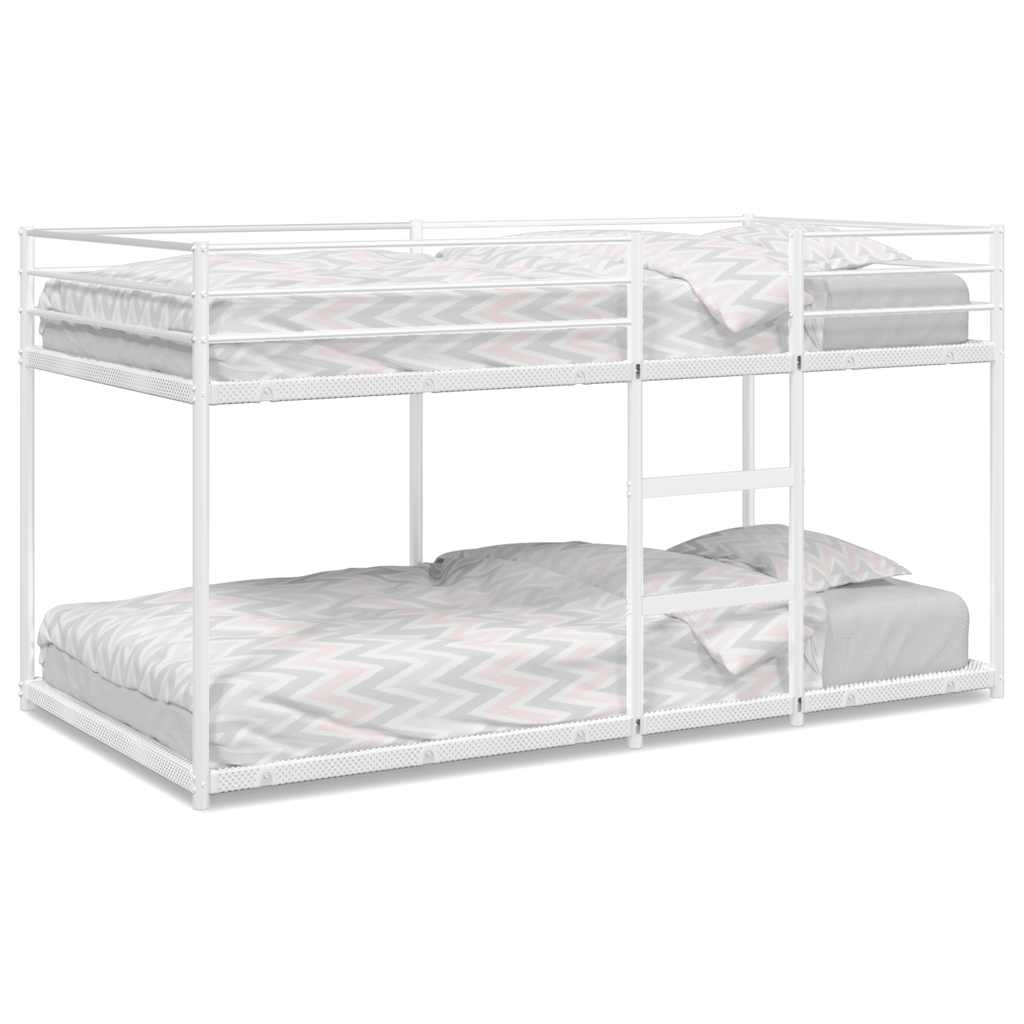 Lit superposé sans matelas blanc 90x190 cm acier