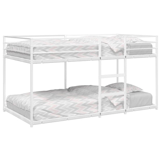 Lit superposé sans matelas blanc 90x190 cm acier