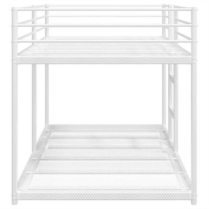 Lit superposé sans matelas blanc 100x190 cm acier