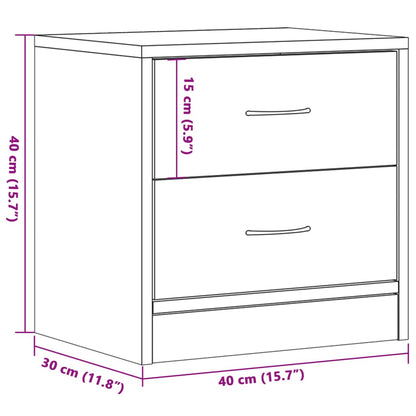 Tables de chevet 2 pcs vieux bois 40x30x40 cm bois d'ingénierie