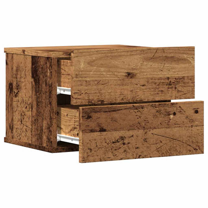 Tables de chevet murales 2 pcs vieux bois 40x32x30 cm