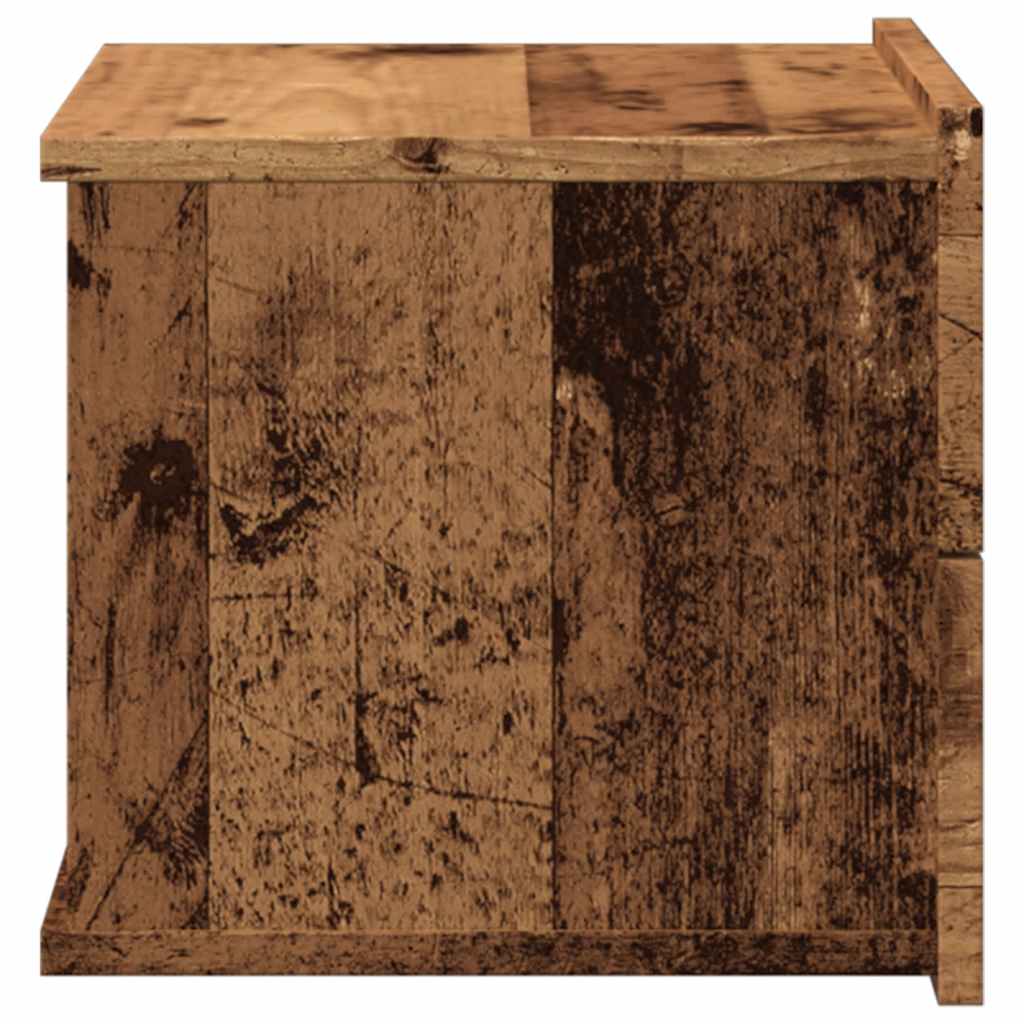 Tables de chevet murales 2 pcs vieux bois 40x32x30 cm